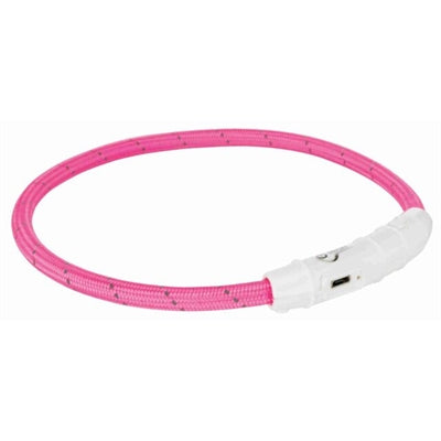Trixie Lichtgevende Halsband Hond Flash Usb Tpu / Nylon Roze 45X0,7 Cm
