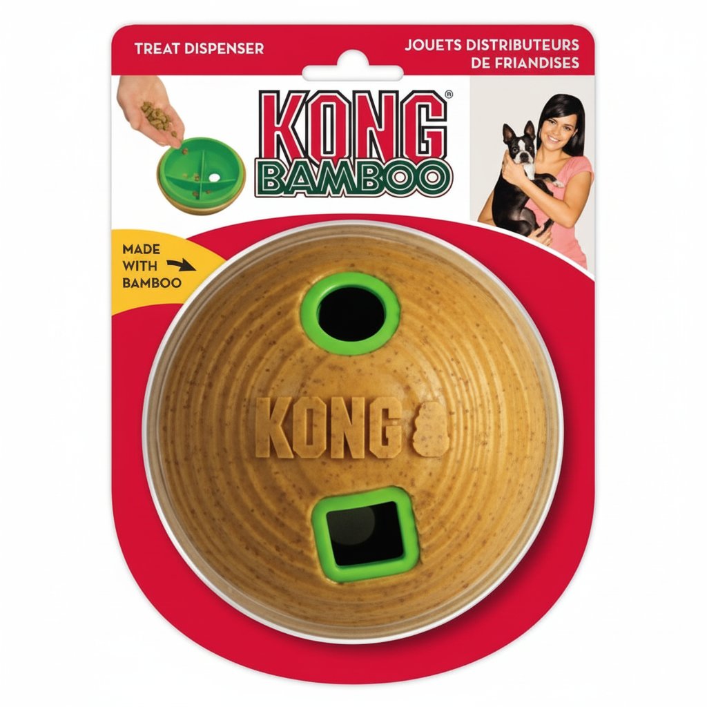 KONG Bamboe Voerbal - Hondenspeelgoed - Voerspeelgoed - 12x12x12 cm