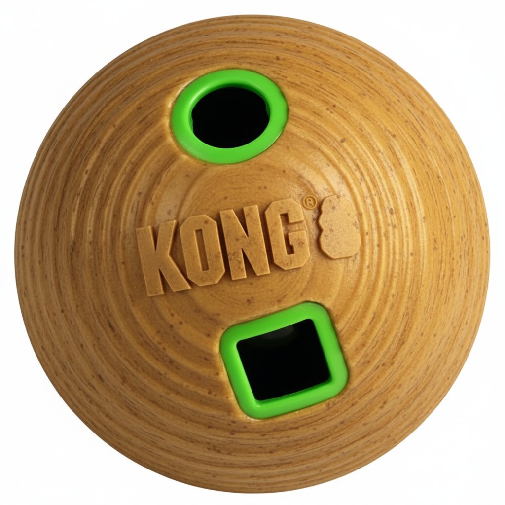 KONG Bamboe Voerbal - Hondenspeelgoed - Voerspeelgoed - 12x12x12 cm